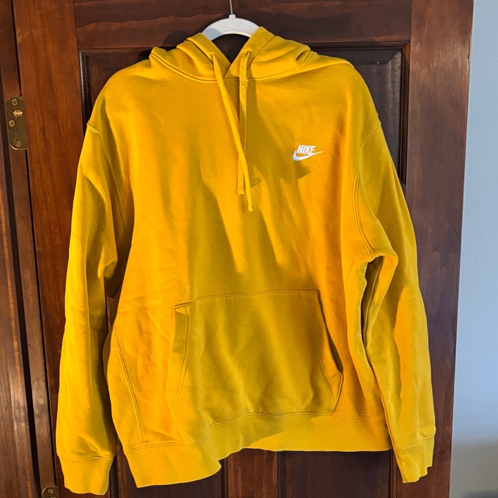 Nike Men's Bright Yellow Hoodie